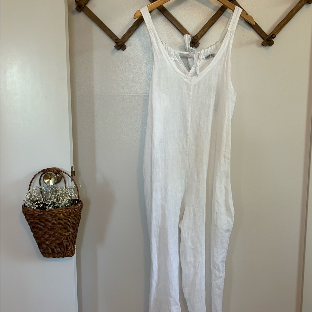 White Linen Jumpsuit